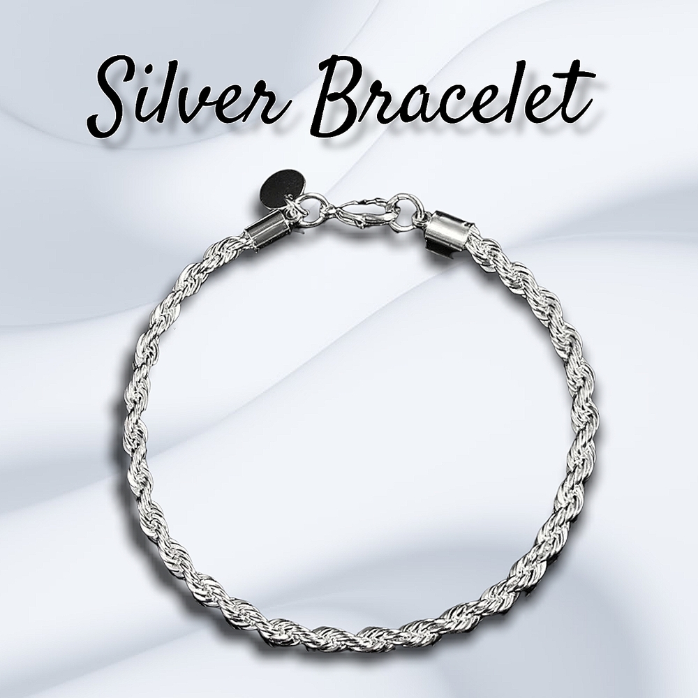 Sterling Silver bracelet Twist Rope Bracelet Chain New - Picture 3 of 14